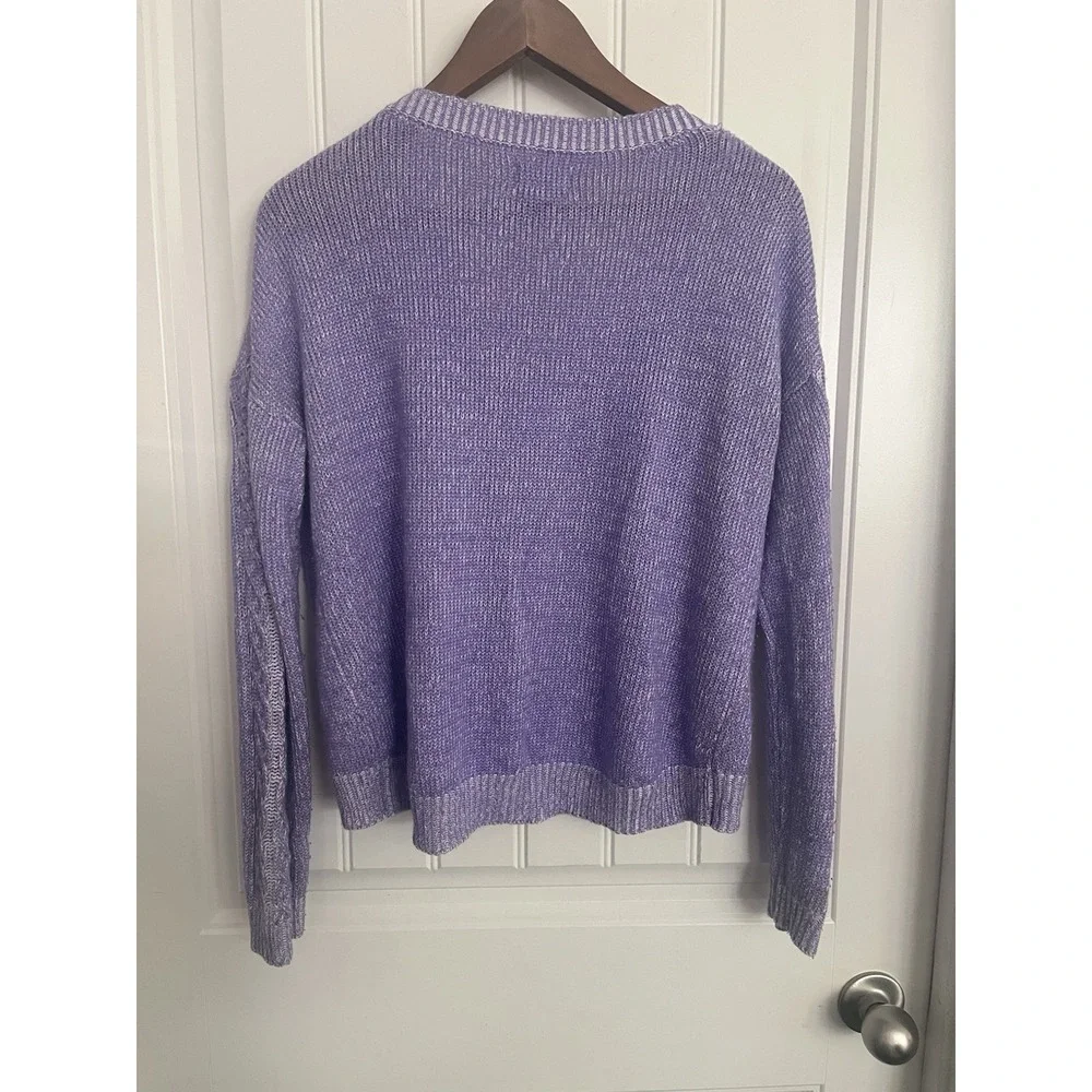 Mudd Vintage Y2K Purple V-neck cable-knit Sweater Women's Sz Large 425‎